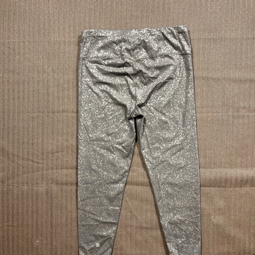 Sweaty Betty Silver Shimmery Leggings Women’s XL - Picture 3 of 10